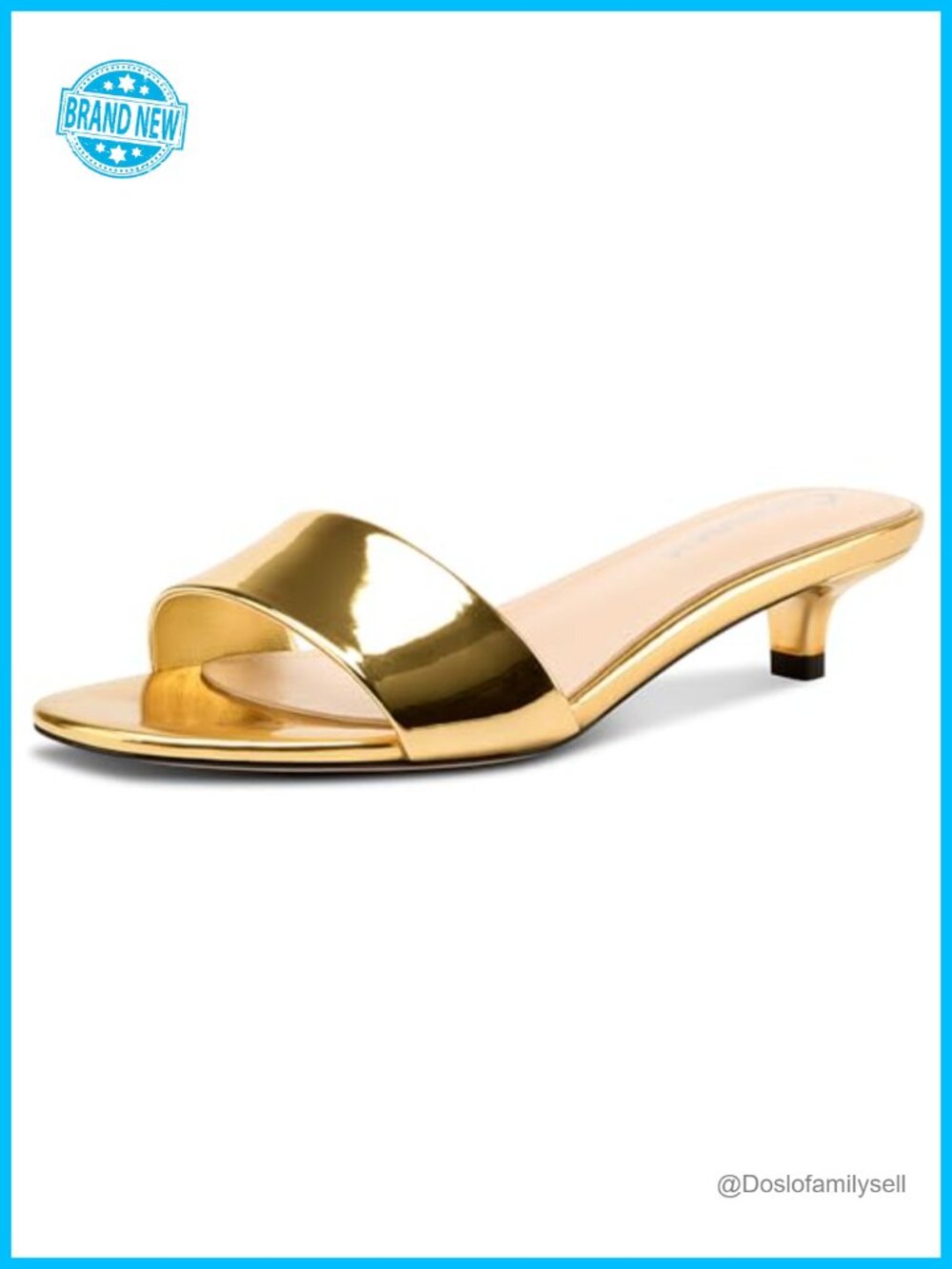 Kitten Heel Open Toe Mule Sandals Slip-On Dress Prom Heels